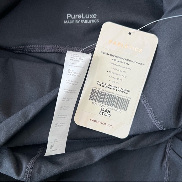 Fabletics NWT PureLuxe Maternity Bicycle Shorts - Black Size M - Picture 10 of 10
